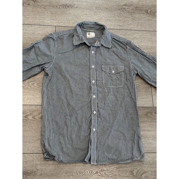 AG Adriano Goldschmied Mens Medium Gray Casual Preppy Button Down Pocket - Picture 1 of 7